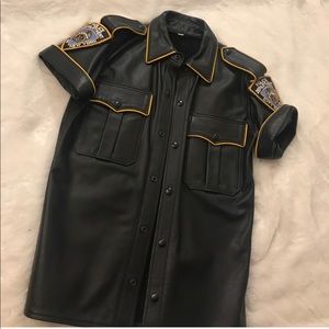 Real leather Cop Top